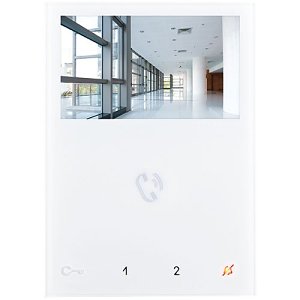 Comelit PAC 6721W Mini Series Hands-Free Wall-Mounted Door Entry Monitor, Full-Duplex Audio and 4.3" Colour Screen, Simplebus2 System, White