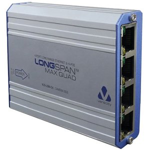 Veracity LONGSPAN Max Quad. 4 channel, Hi-Power, 90W long-range Ethernet, up to 820m.