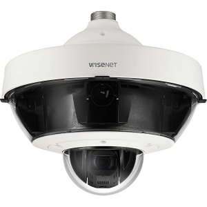 Hanwha PNM-9322VQP Wisenet P Series, WDR 4 x 2MP 2.4mm Fixed Lens, IP PTZ Camera, White