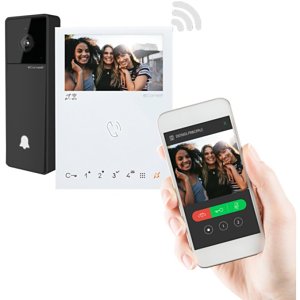 Comelit PAC KVV8101 Visto Mono Smart Doorbell Kit and Mini ViP Handsfree Wi-Fi Monitor