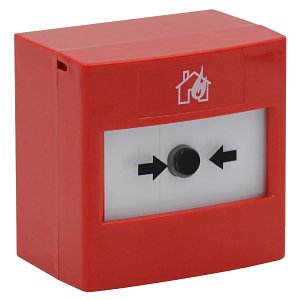 STI RP-RD2-01 ReSet Call Point, Dual Mount, Conventional, House Flame Logo, Red