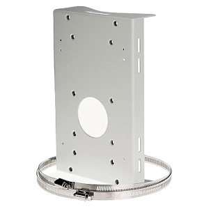 axis pole mount plate, for mains adaptor ps24, outdoor-ready with hose clamp style steel straps included 