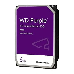 WD WD63PURZ WD Purple Series, 6TB 3.5" Hard Drive, SATA 6GB 5400RPM 256MB Cache, Supports up to 64 HD Cameras