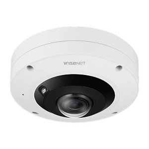 Hanwha XNF-9013RV Wisenet X Series, IP66 IK10 12MP 1.08mm Fixed Lens, IR 8M AI IP Fisheye Camera, White