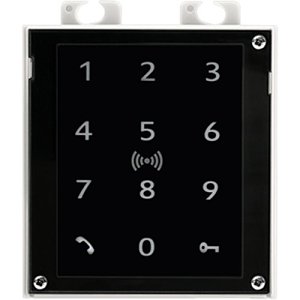 2N RFID Reader with Touch Keypad for IP/LTE Verso and Access Unit 2.0,Supports 125kHz/Secured 13.56MHz Cards and NFC, Black