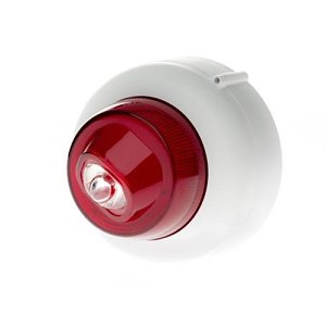 Cranford Controls VTB-32EVAD-W-SB-WB-RF Wall Sounder & VAD LED Beacon Shallow Base White Body Red Flash