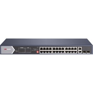 Hikvision DS-3E0528HP-E Pro Series 24-Port Unmanaged PoE Switch, 20 Ч Gigabit PoE RJ45, 90W