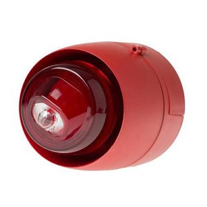 Cranford Controls VTB-32EVAD Wall Spatial Sounder VAD Beacon, 24V DC EN54-3 and 23 W-2.4-7 32-Tone, Shallow Base, Red Body and Flash