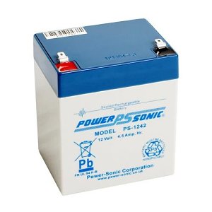 Powersonic PS-1242 PS Series, 12V, 4.50Ah, 6 Cells, Sealed Lead Acid Rechargable Battery, 20-Hr Rate Capacity
