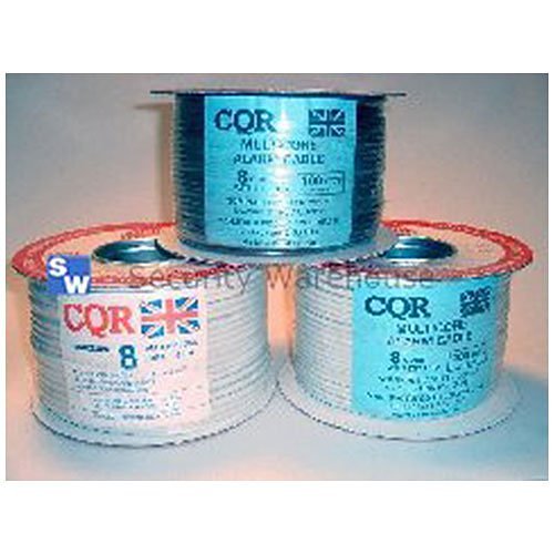 CQR CABS8 100M PVC Screened Power Data 8 Core with 6 Core x 0.22 and 2 Core x 0.5 Professional Cable Reel, White