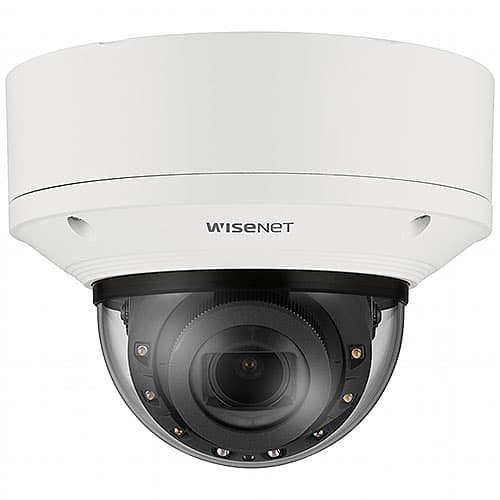 Hanwha XNV-9083RZ Wisenet X Series 8MP AI IR Vandal Dome IP Camera, 4.4-9.3mm Lens