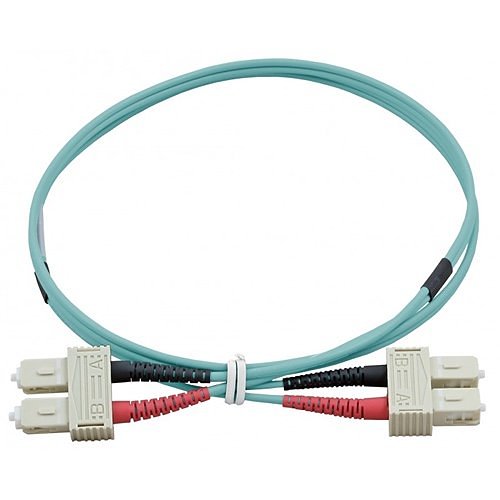 Connectix 005-633-100-01B Starlight Series SC-SC Multimode Duplex Fibre Optic Patch Cable, OM3-50/125, 10m, Aqua