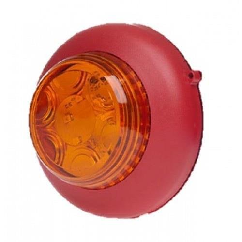 Cranford Controls VXB LED Beacon, Shallow Base Red Body and Amber Lens