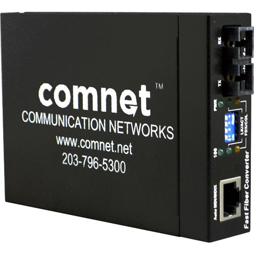 Comnet ValueLine CWFE2SCS2 - 2 Port(s) - 1 x Netværk (RJ-45) - 1 x SC - Duplex SC Port - Twisted Pair - Single-mode Fiber - Fast Ethernet - 10/100Base-TX, 100Base-FX - 30 km - Stand Alone, Rack Montering