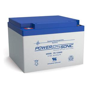 Powersonic PS-12260 PS Series, 12V, 26Ah, 6 Cells, Sealed Lead Acid Rechargable Battery, 20-Hr Rate Capacity 
