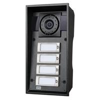 2N 9151104CHW IP Force Series, 4-Button Intercom Door Station Module with Camera and Speaker, IP69K, 12VDC, Black